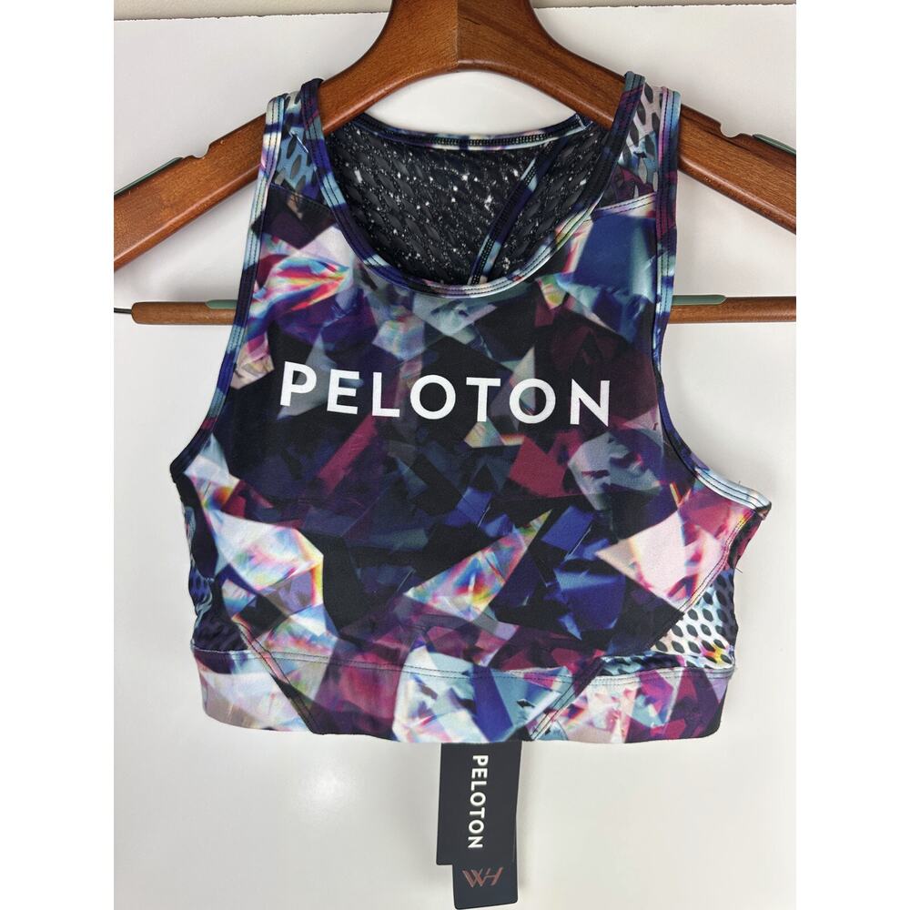 NWT Peloton Jewels in Space High Neck Bra Size Small Vented Mesh Keyhole Back - Picture 7 of 8